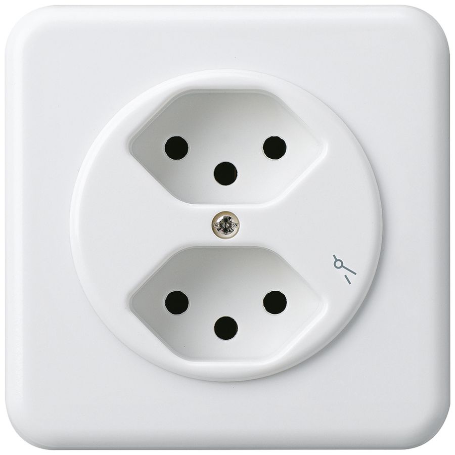 UP-Steckdose basico 2×Typ 13S weiss