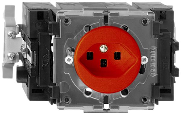EB-Steckdose FH T23 orange 49…69mm Snap, mit Steckklemmen