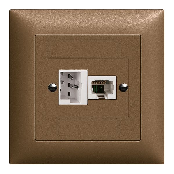 UP-Anschlussdose xDSL RJ45/TT83 coffee ITplus EDIZIOdue mit Filter