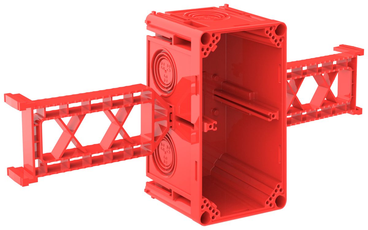 Einlasskasten CRALLO-FLY 138×302×73mm 2×1 halogenfrei rot