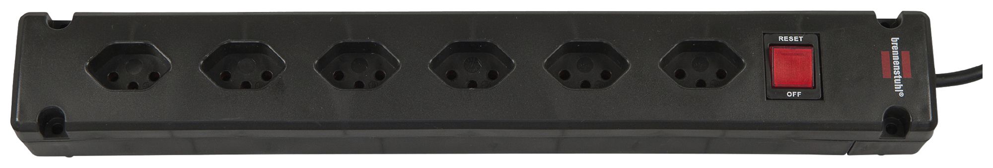 Prise multiple Bremounta interrupteur 6×T13 90° 3m H05VV-F 3×1mm² no