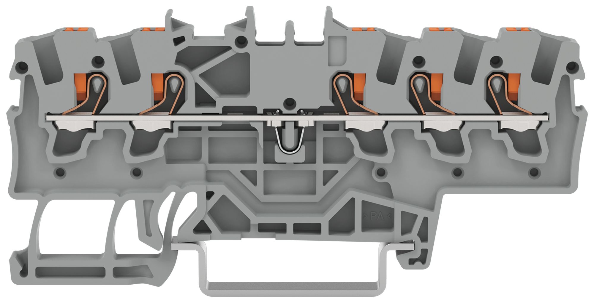 Borne de passage joignable WAGO TOPJOB S 1.5mm² 24A Push-in 5×1 TH35 gris