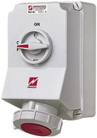 AP-Steckdose CEE Mennekes 3LNPE 63A rot