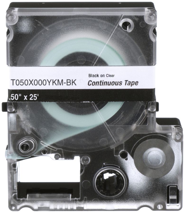 Cassetta di etichette Panduit MP, nastro continuo, 12×7000mm nero su traspar.
