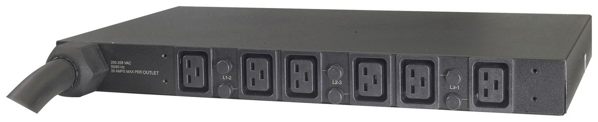 Steckdosenleiste 1HE 14.4kW 208V 6×C19