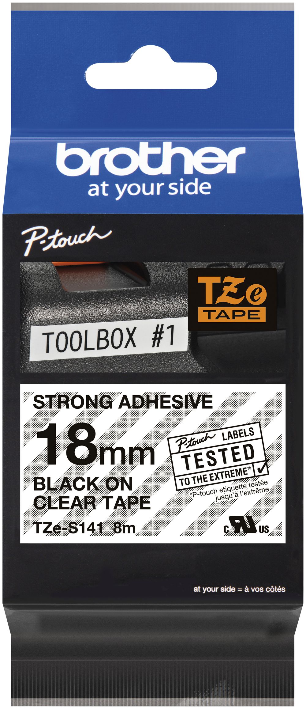 Schriftbandkassette Brother TZe-S241 18mm×8m, transparent-schwarz