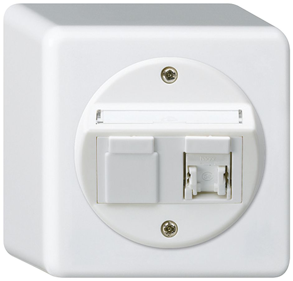 Scatola di raccordo AP basico cat.5e 1RJ45/u bianco