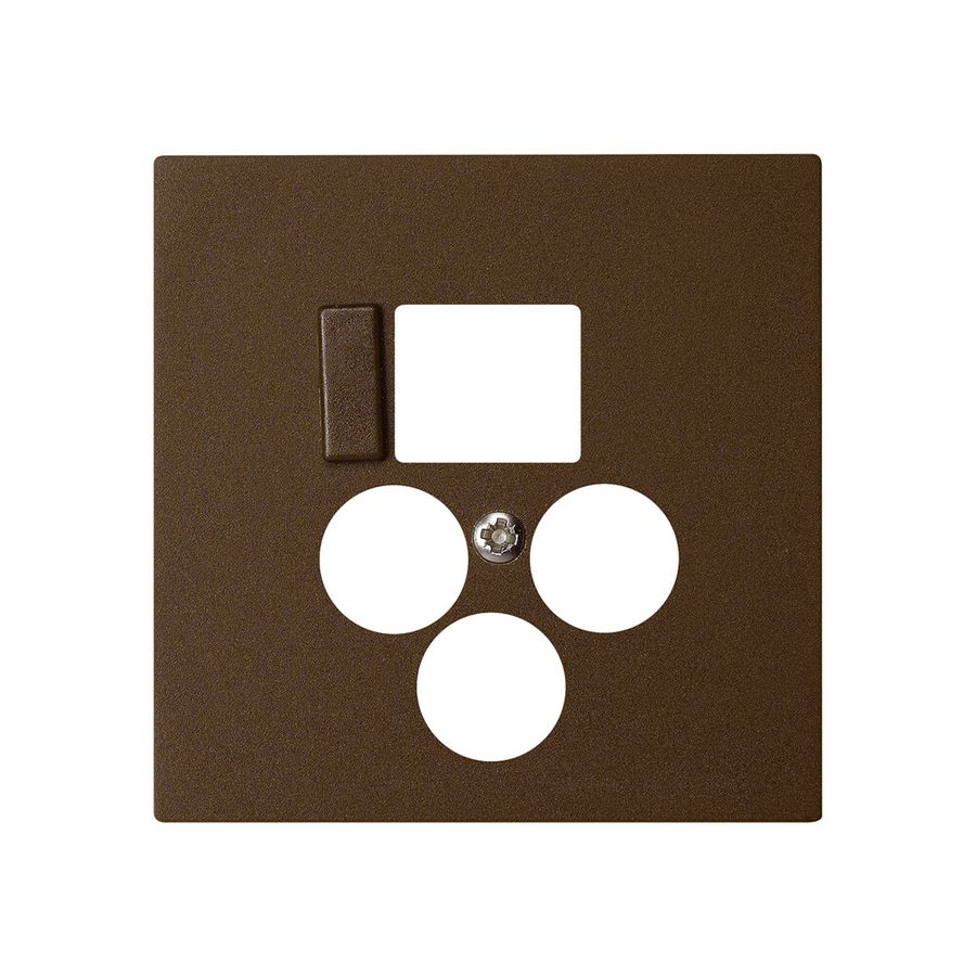 Placca frontale 3×coas+1×RJ45 kallysto multimedia R&M marrone