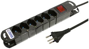 Steckdosenleiste STEBA VARIABL 6×T13 mit Schalter 5m schwarz