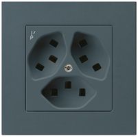 UP-Steckdose Hager kallysto.pro 3×T23 1×S C anthrazit