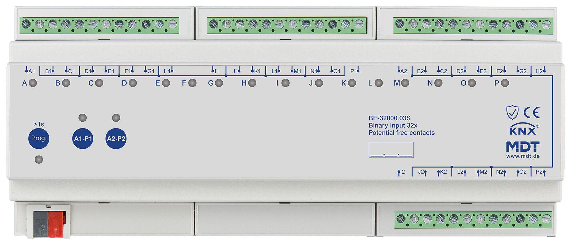 Ingresso binario KNX AMD MDT BE-32000.03S 32×ingr IN:12V 12UM