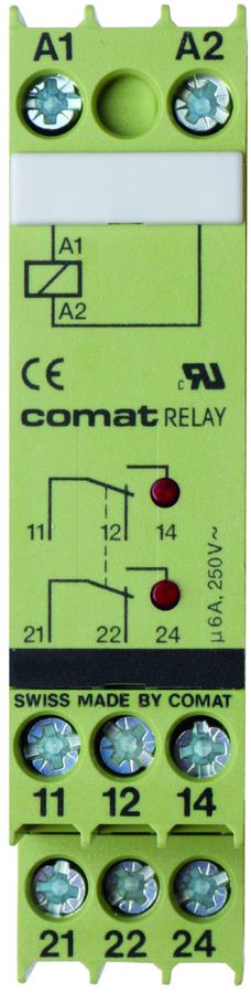 Relais de puissance AMD ComatReleco C203.01, 230VAC, 2C AgNi 6A 250VAC LED