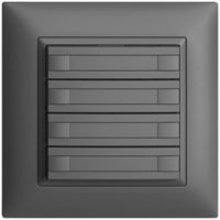 Poussoir ENC KNX 4× EDIZIOdue gris foncé RGB sans LED avec insert papier