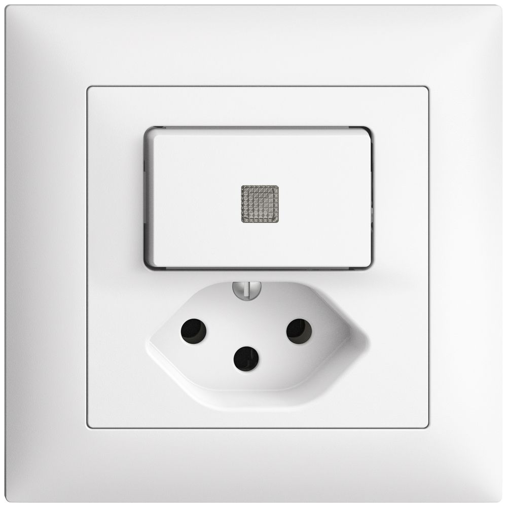 UP-Leuchtkombination 3/1L+T13 weiss KS EDIZIOdue mit Linse, LED gelb