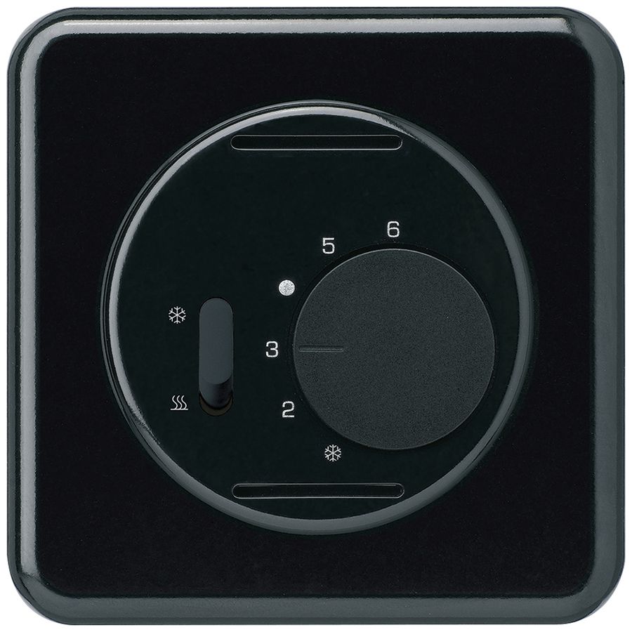 Kit frontal ENC Hager basico, pour thermostat avec interrupteur, noir