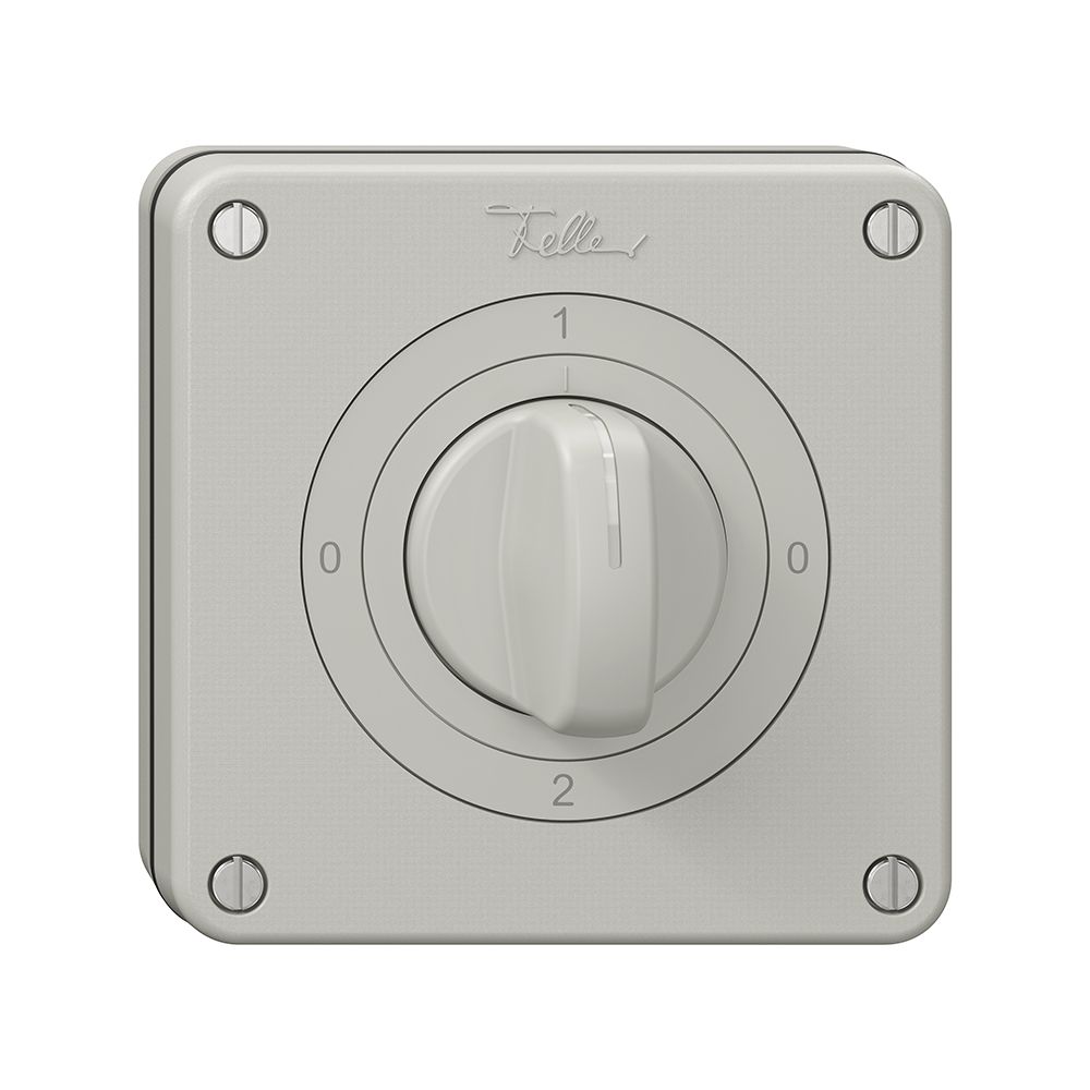 Interrupteur rotatif NUP NEVO, 2/2L, avec manette, KS, 0-1-0-2, gris clair