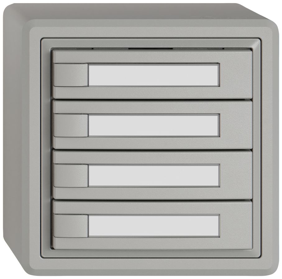 AP-Universaltaster EDIZIO.liv UNI SNAPFIX® o.LED 4× 1-Tbed.Pap.hgu