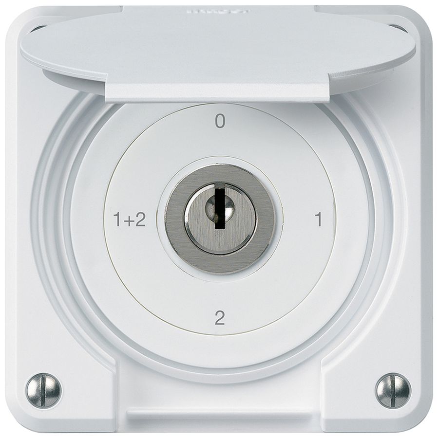 Interruttore a chiave INC robusto IP55 con copertura S1/1P bianco combinazione