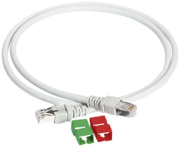 Patchkabel Feller EASYNET RJ45 1m ungeschirmt U/UTP Kat.6, grau