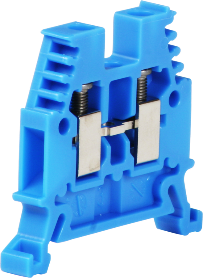 Durchgangs-Reihenklemme Woertz 0.5…4mm² 32A 1000V Schraubanschluss 2×1 TH35 blau