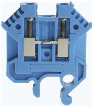 Borne de passage joignable Woertz 0.5…4mm² 32A 1000V vis 2×1 barre G bleu