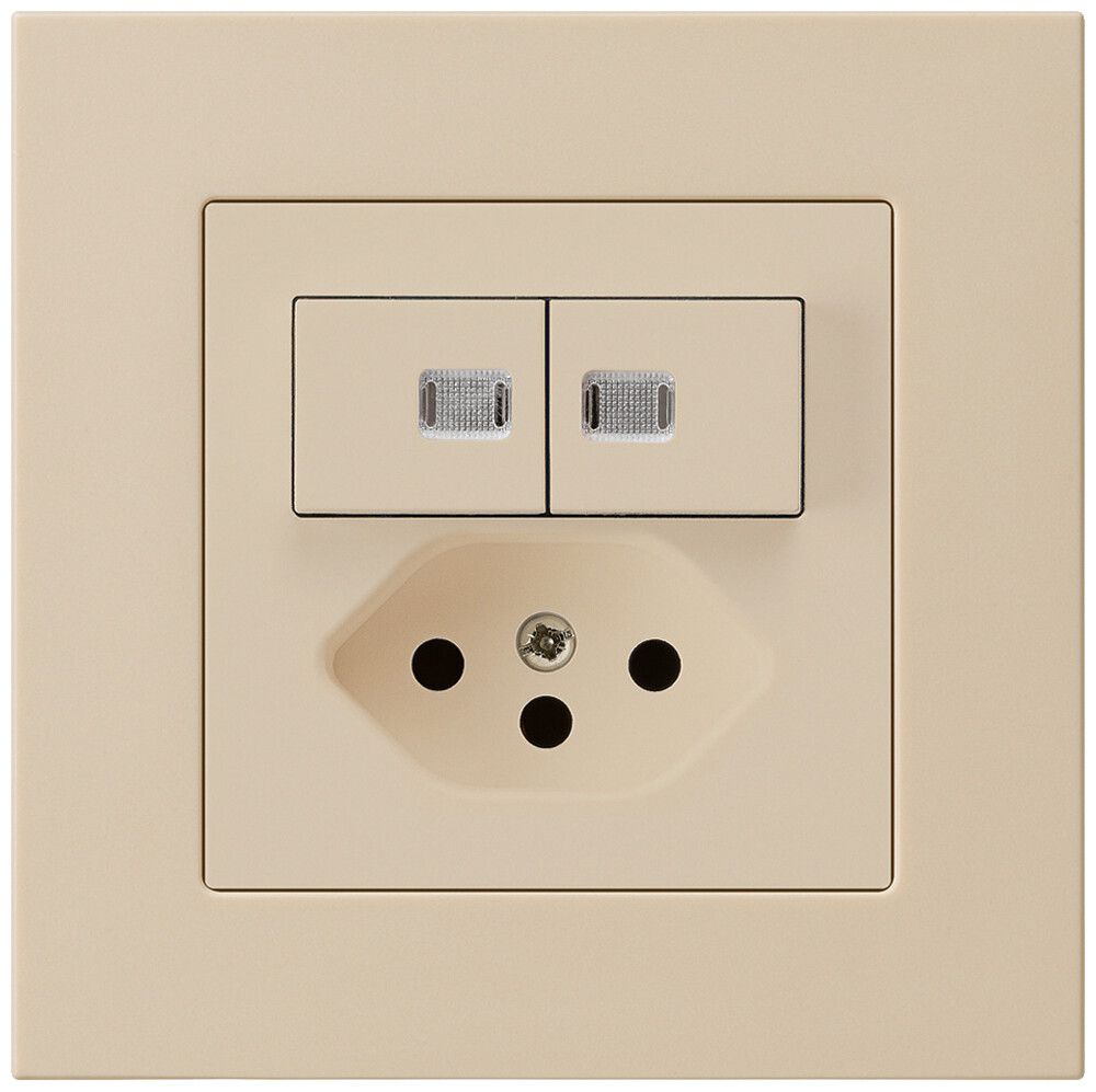 UP-Leuchtkombination 2×A-R/1P+T13 kallysto.pro beige 2 Linsen