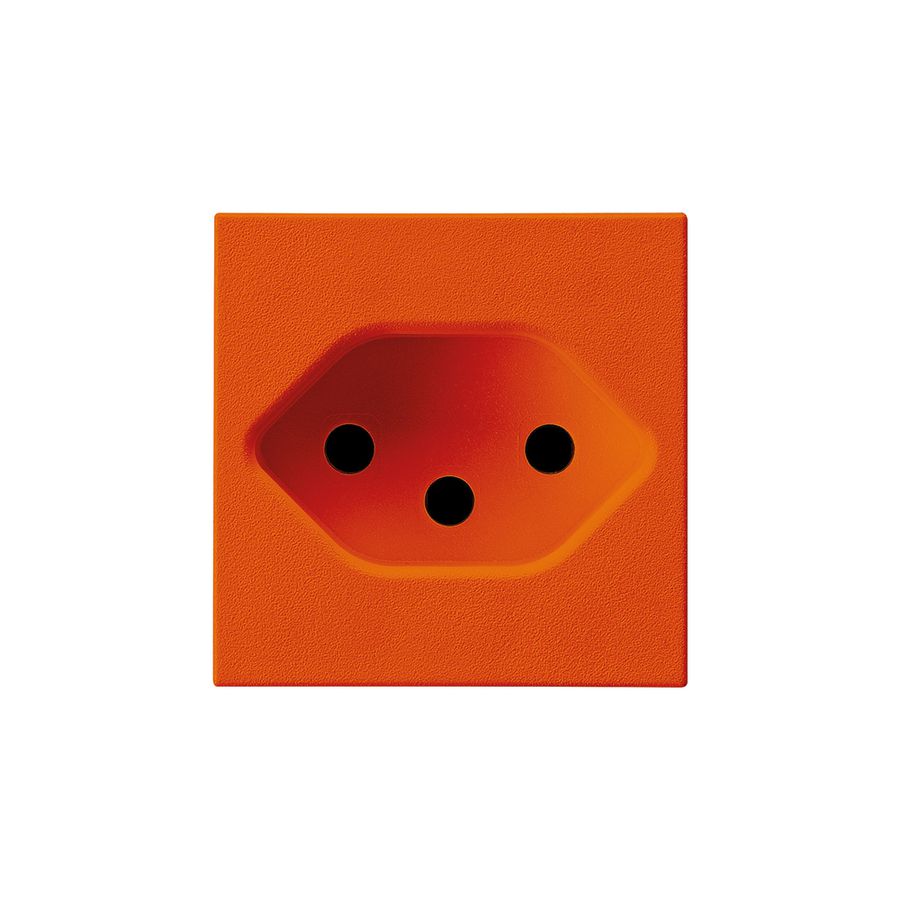 Prise INC Hager type 13 orange 45×45 avec bornes enfichables