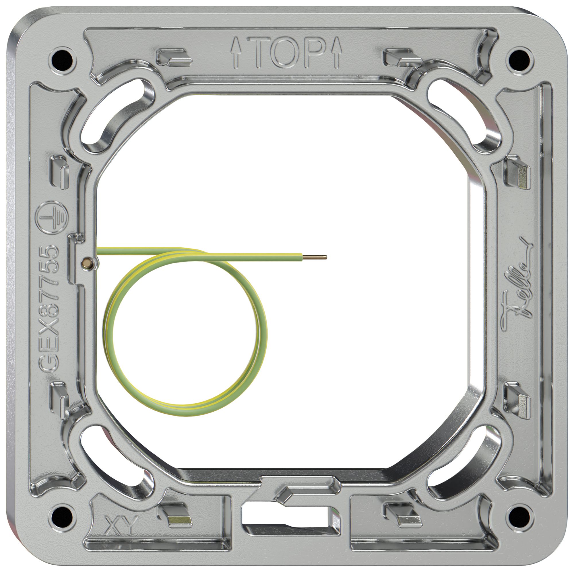 Montagerahmen Feller ELEMENT SNAPFIX® 1×1 87×87mm Aluminium glänzend