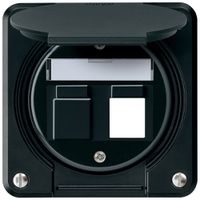 UP-Montageset robusto IP55 flach schwarz für 2×Keystone für Kombination