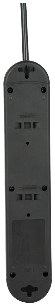 Prise multiple Re:Life 10A avec interrupteur EN/HORS 4×T13 1.8m noir