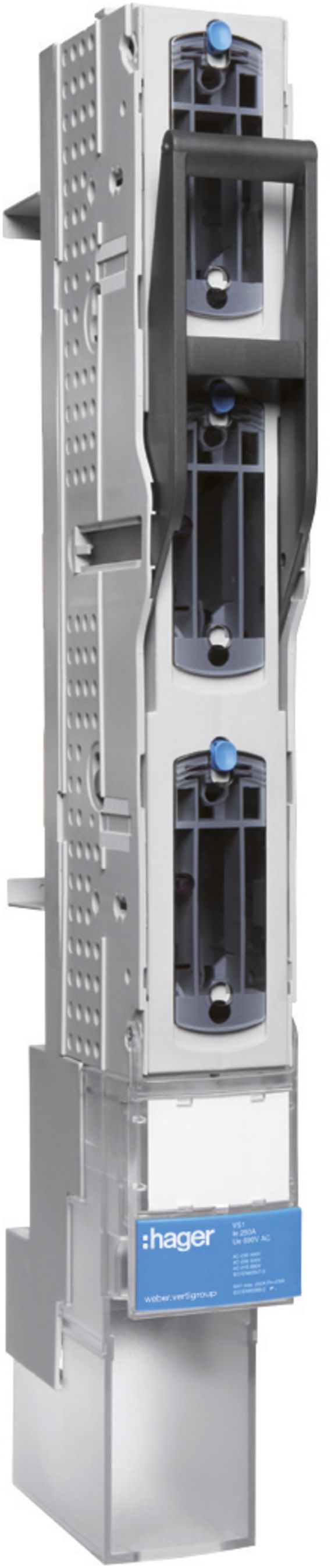 NHS-Lastschaltleiste weber.vertigroup 3P DIN00 160A SaS/Adapter 60mm Direktans.