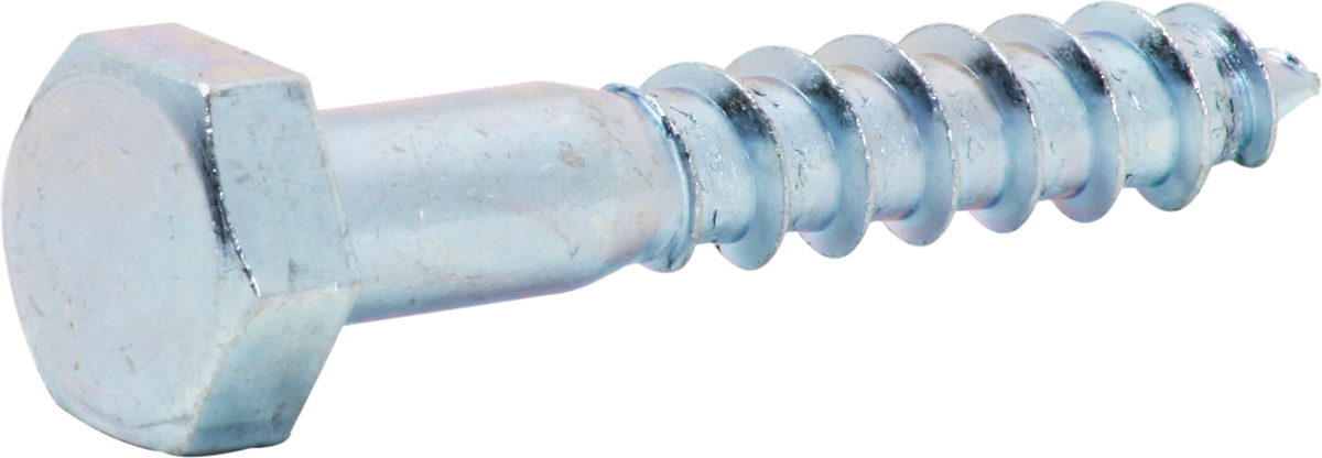 Vis à bois 6-pans 10×100mm DIN 571, fraisée, zinguée bleu