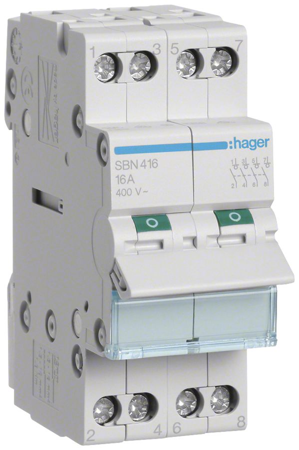 Interrupteur AMD Hager 16A 400V 4 fermeur 0 ouvreur 0 inverseur 2UM