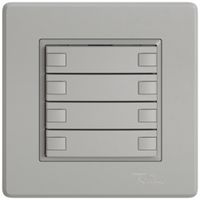 Poussoir KNX RGB ENC EDIZIO.liv SNAPFIX® capteur temp.s.LED 4× comm.2T grc