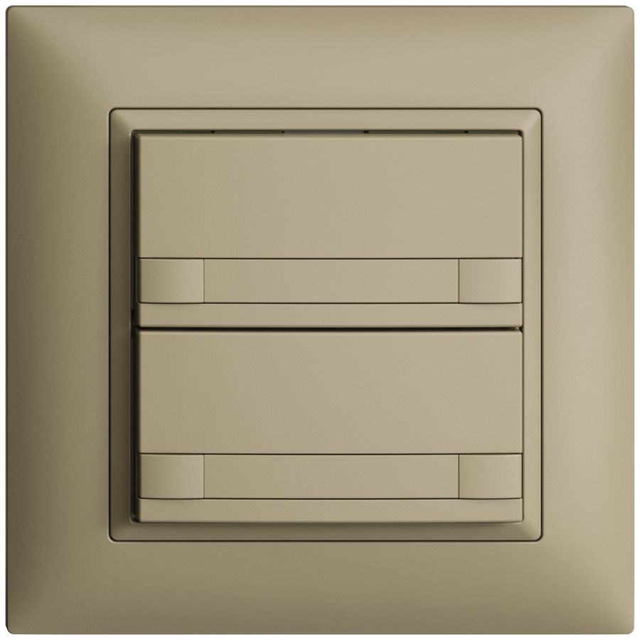 Poussoir ENC KNX 2× EDIZIOdue colore sand RGB sans LED avec insert papier