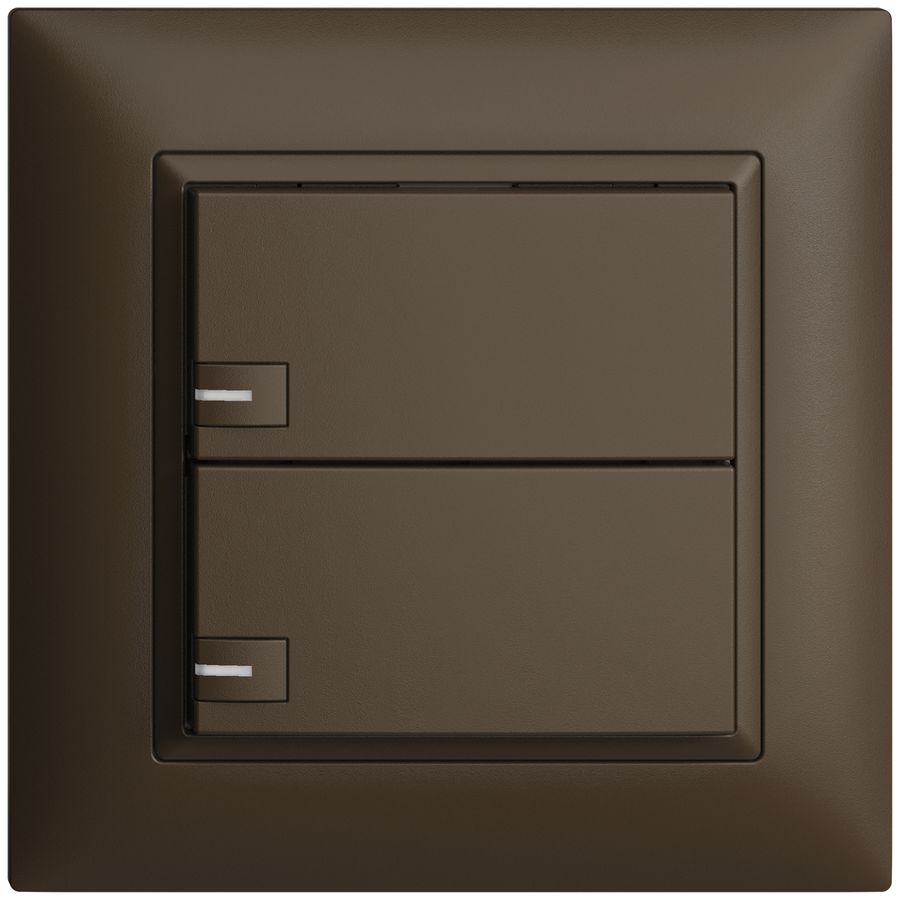 Poussoir ENC KNX 2× EDIZIOdue coffee RGB avec LED