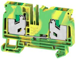 Borne de terre joignable WM S2C 6mm² ressort 2×1 DIN35 vert-jaune