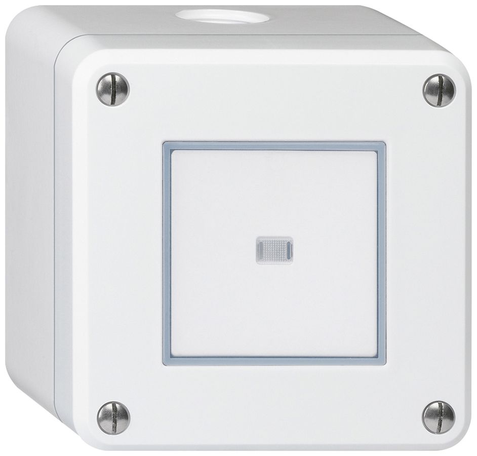 Interruttore AP robusto IP55 schema 3/2P illuminato bianco