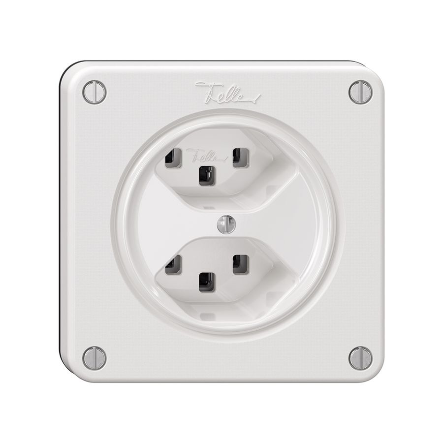 Steckdose NEVO, 2×T23, weiss