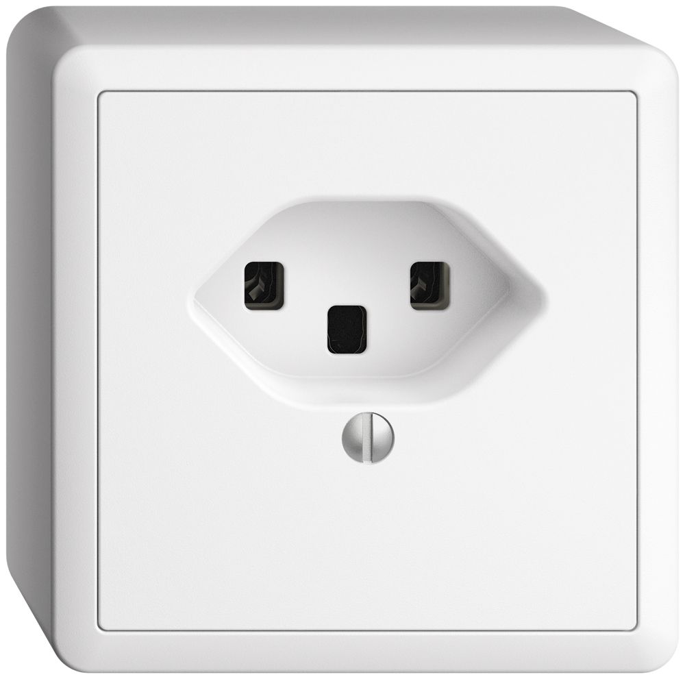 Prise AP EDIZIOdue T23 16A blanc, bornes à vis