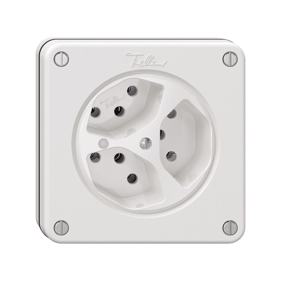 NUPU-Steckdose NEVO, 3×T13, m.LED, weiss