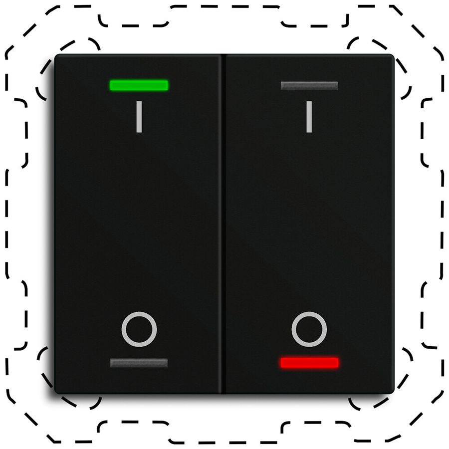 EB-Taster KNX RGBW MDT BE-TAL60T216.B1 2T/4B Temp.schwarz matt "I/O"