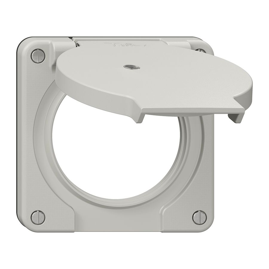 Coperchio c.coperchio ribalt.NEVO Ø60mm p.presa 2-volte ill. grc (guarn.ne)