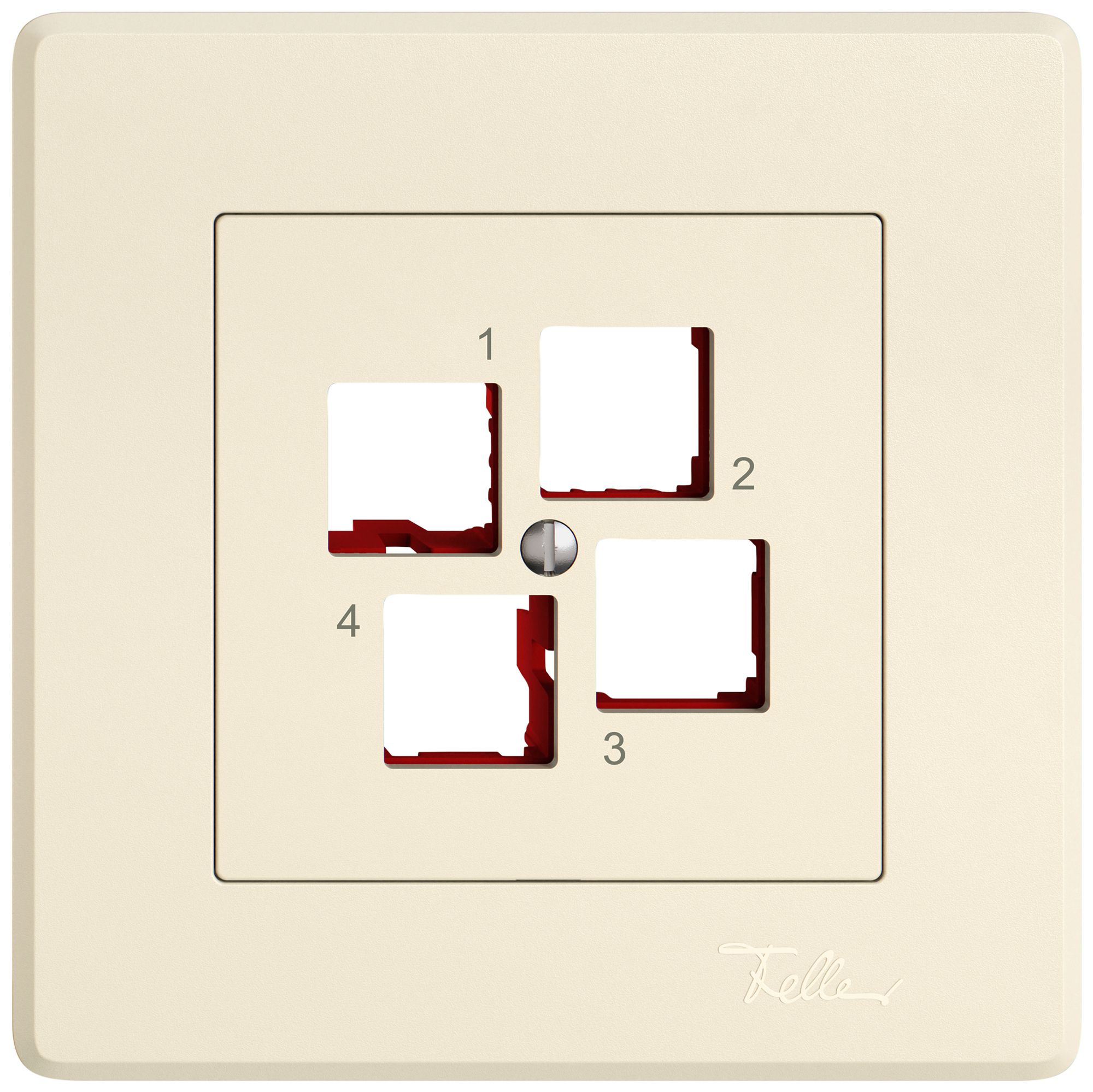 UP-Montageset EDIZIO.liv EASYNET S-One SNAPFIX® gerade 4×RJ45 cr