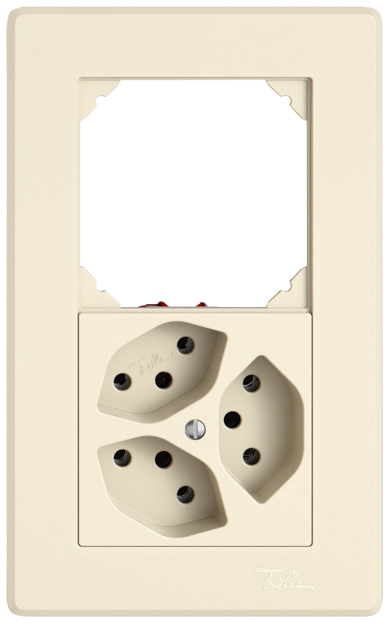 Combinaison ENC EDIZIO.liv SNAPFIX® 2×1 156×96mm vide+3×T13 crema