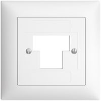 Frontset EDIZIOdue weiss 88×88mm 1×TT 2×RJ45
