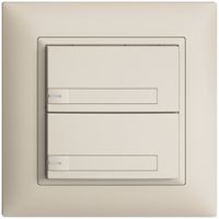 UP-Taster KNX 2-fach EDIZIOdue crema RGB mit LED mit Papiereinlage