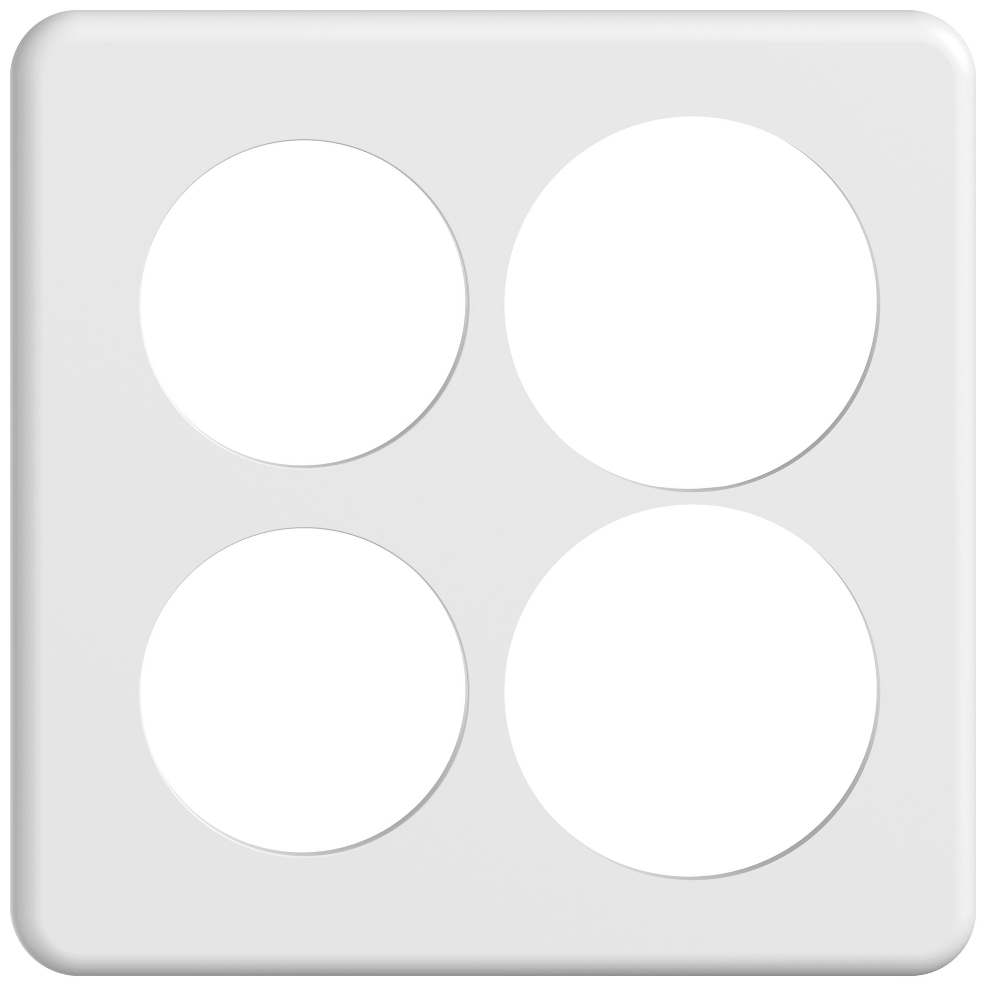 UP-Abdeckplatte STANDARDdue SNAPFIX® 2×2 2×Ø50 2×Ø58 150×150mm ws