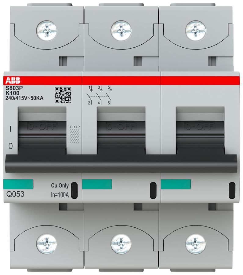 Leitungsschutzschalter ABB S803P-K100 3P 400V K-100A 50kA 4.5TE