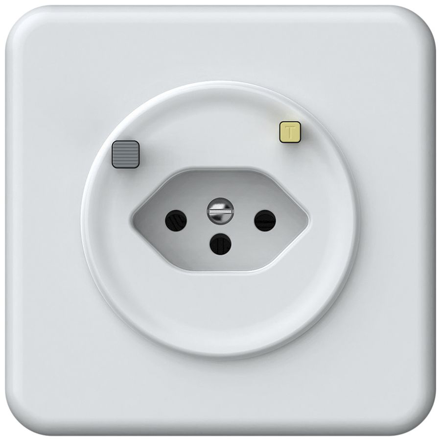 Prise FI ENC origin 1×type 13 30mA 10A 230V 92×92mm blanc